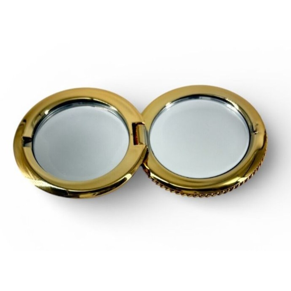 Mary Frances 2.5" Compact Black Color Beaded 3D Gold Vintage, NWOT - Picture 3 of 3